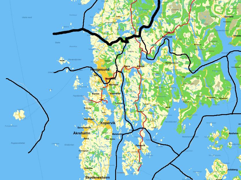 Haugesund/Karmøy Haugesund 12% (Karmøy) Karmøy 25% (Haugesund) Sveio 37 % Tysvær 39