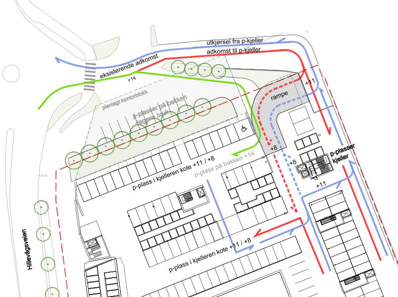 Planbeskrivelse for andregangsbehandling av plan 2486P 42 6.8 Planens adkomstforhold Planområdet har adkomst fra Hillevågsveien i nord og Hamneveien i sør.