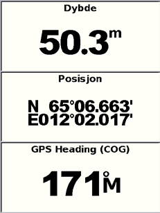 Vise informasjon Vise informasjon Bruk skjermbildet Informasjon til å få informasjon om dashbordmåleinstrumenter, tidevann, strømninger, brukerdata og andre fartøy.