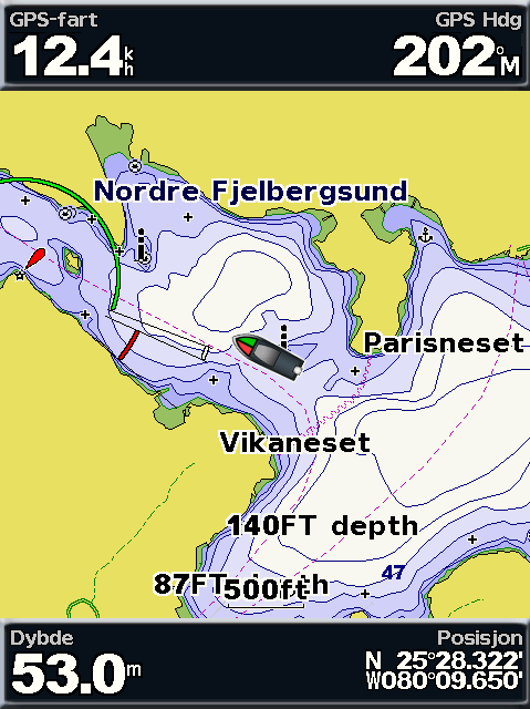 Bruke kart Veipunkter vis, sorter eller filtrer eksisterende veipunkter, eller opprett nye veipunkter. Nytt veipunkt opprett og rediger et nytt veipunkt. Aktive spor håndter spor (side 28).