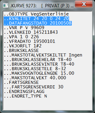 Hvis det er flere filer i framgrunn bør utfilen defineres i Dig - Utfil Vegnett endringsfil legges i framgrunn. Fil for FKB-Veg legges i bakgrunn.