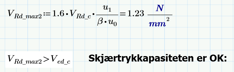 Etter nødvendig armeringsareal ble regnet ut til 1689.45mm 2 kunne det beregnes fordeling av armeringen som er grunnlaget til valg av plassering ihht. NS 3473 18.6.2. Kontroll av skjærarmering ble gjennomført etter EK 2-6.