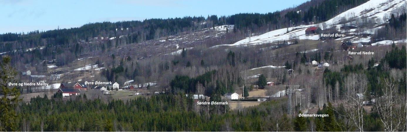 Figur 20. Øverste bildet: området rundt skisenteret/steinsjøvegen og Ødemarksvegen/Røsrudvegen.