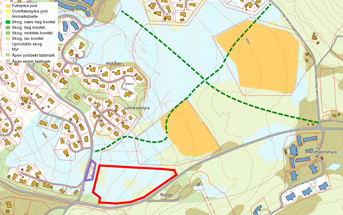 For utbygging må det påberegnes noe masseutskifting av tomtene for å gi stabil byggegrunn.