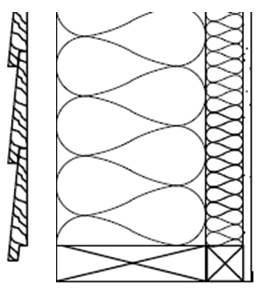 Figur 39: Illustrasjon av konstruksjonen som er simulert i WUFI 2D.