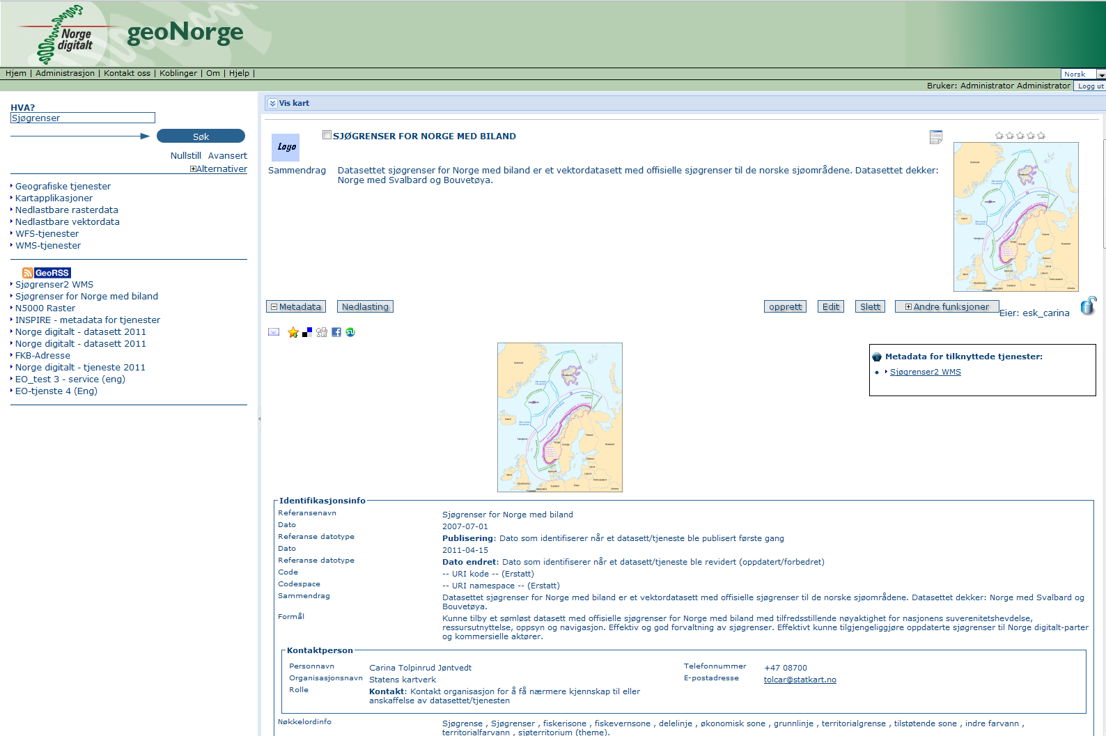 METADATA FOR GEOGRAFISK INFORMASJON