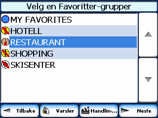 Du kan trykke på Varsler-knappen for å sette avstanden for 1. og 2. varsler. Når du reiser nærmere enn angitt avstand, vil varslet høres, som vist nedenfor.