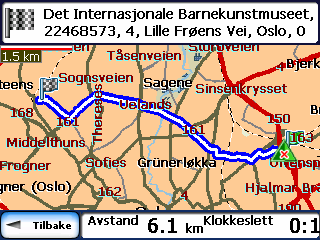 Figur 15 Vis rute Avbryt rute knappen stopper gjeldende navigasjon og nullstiller ruten. Denne funksjonen er kun aktiv etter en destinasjon har blitt satt. 3.