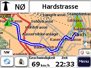 2 Kapittel 2 - Komme i gang 2.1 Hva er på kartet? Når du først skrur på Destinator vil du se Kart-skjermen. Du kan bruke ikonene som vises på denne skjermen til å planlegge og vise din rute.