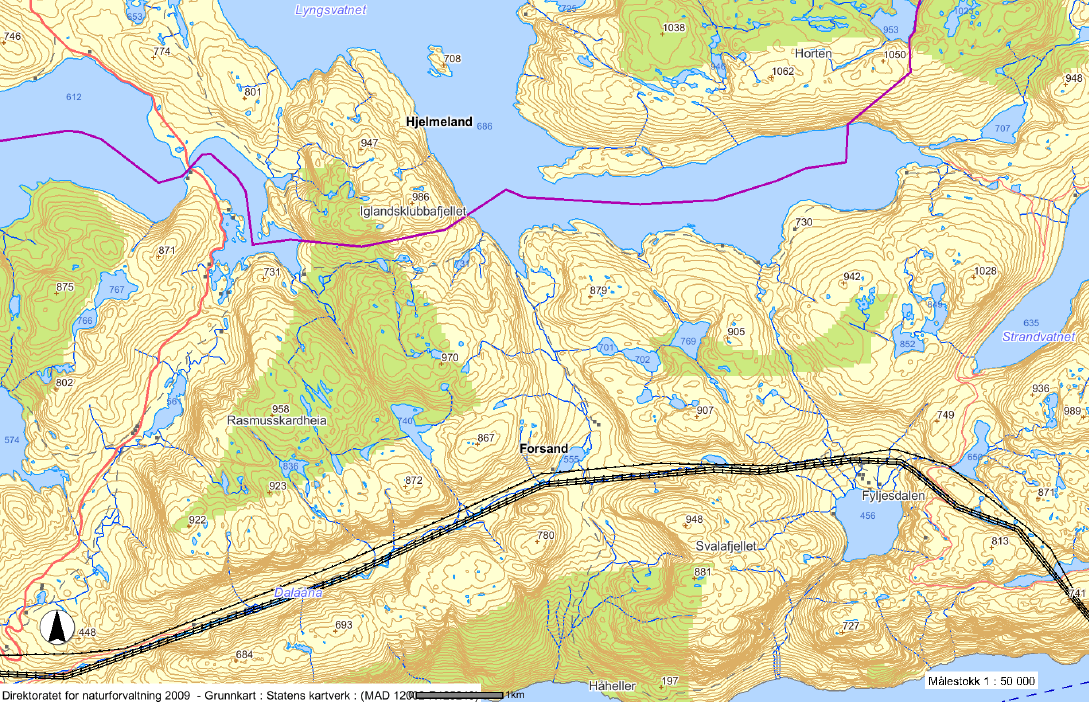 Ecofact AS Side 15 3.1.2 Inngrepsfrie områder Inngrepsfrie naturområder i Norge (INON) er en kartdatabase som viser alle områder som ligger mer enn en kilometer fra tyngre tekniske inngrep.