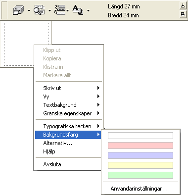 Infoga symboler Symbolerna som medföljer P-touch Quick Editor kan infogas på etiketter. Högerklicka i etikettvyn, peka på 1 Symboler och välj Infoga/Ändra.