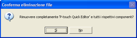 Disinstallazione del software 2 Selezionare Brother P-touch Editor Version 4.0 o P-touch Quick Editor.