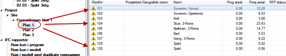 Jeg oppretter så rommene i drofus og enkelt fører inn riktig areal Jeg syns at på denne måten er det mer oversiktlig og effektivt, når man skal opprette en romoversikt i drofus.