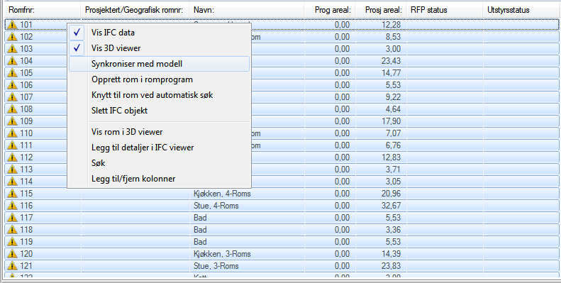Romnummeret som blir tildelt rommet i drofus er det automatiske nummeret som sonene får i ArchiCAD Jeg prøver meg på det å synkronisere rommene i drofus med modellen for å se om det blir opprettet en