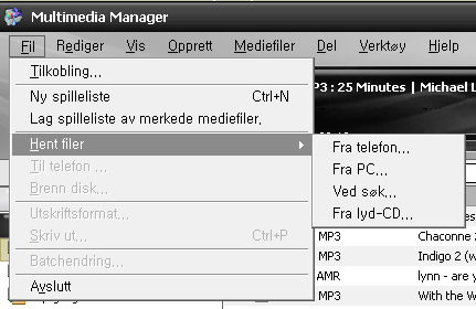 9.6.2. Å pne musikkfiler Slik importerer du en fil fra Musikk.