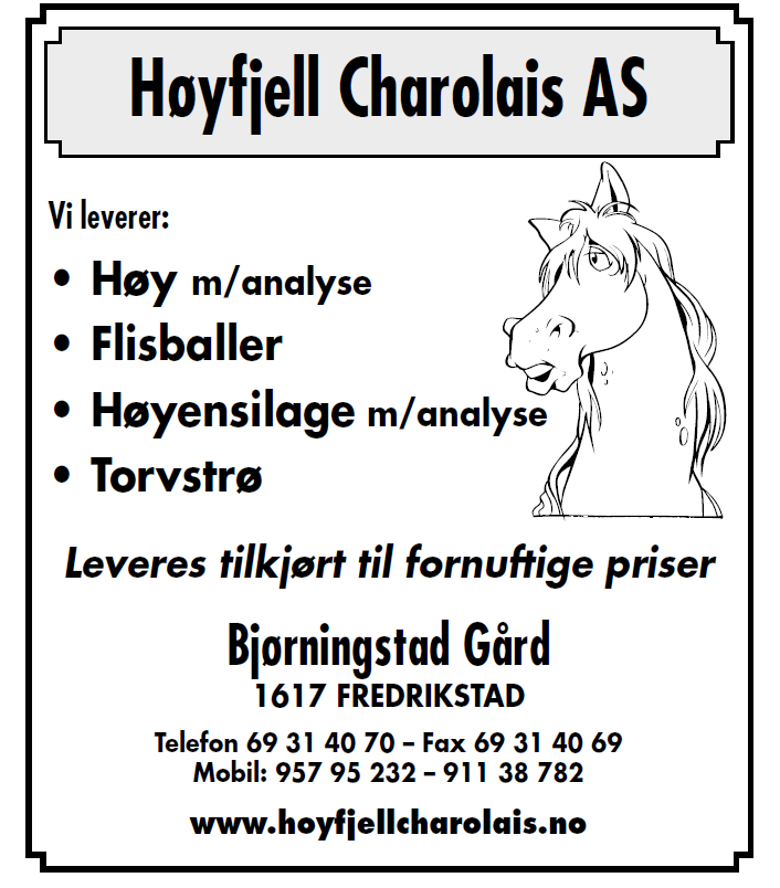 Løp 7 Høyfjell Charloais løp Varmblods. 3-årige og eldre. Tillegg 2m ved kr. 6, 4m ved kr. 15,- 6m ved kr. 3 Nr 1 Monty Vic 4 3 1:17,1aK 19 id Jan v Sverre 11 år Larsen e.