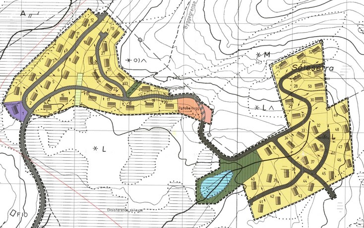 Sak 39/15 Første fellesanlegg Opprinnelig var renseanlegget dimensjonert og beregnet for reguleringsplanen for Soleseter, tilsammen 54 tomter.