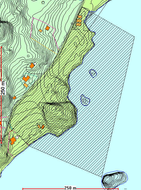 Sør- Leksa (gnr.57/1 i Agdenes, lok nr. 42 i temakart brygger, kaier og moloer Formål: Småbåthavn Areal avsatt: 30 daa (land) Formål i gjeldende plan: LNF-område m.