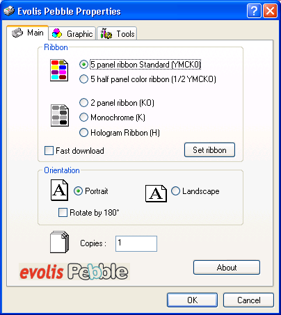 14) Printer setup OBS følgende skjermbilder gjelder Evolis Pebble modellen. Bildene vil avvike på andre modeller og fabrikat.