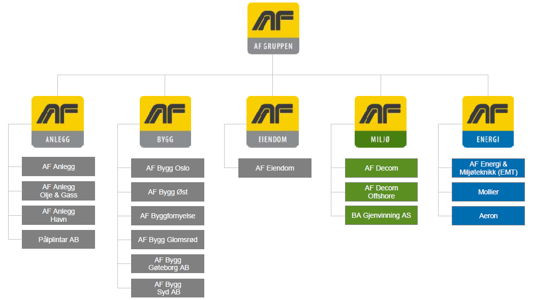 1. Innledning Figur 2 - Organisasjonskart for AF Gruppen (AF Gruppen 2009) 1.6.