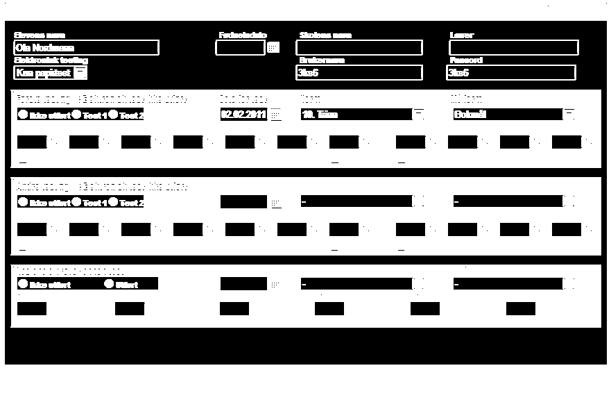 Side 12 av 22 3.3.5 Elev detaljer Skriv inn personopplysningene til eleven som er kartlagt. Dersom testen skal gjennomføres elektronisk velges det fra nedtrekksmenyen under Elektronisk testing.