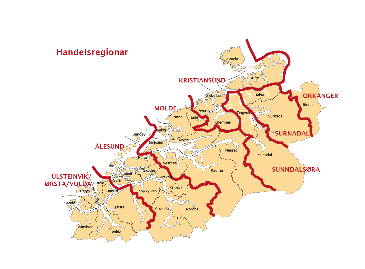 1.11 Handelsregionar etter IBA si inndeling Institutt for bransjeanalyser (IBA) utarbeider kvart år oversyn over den norske kjøpesenterbransjen.