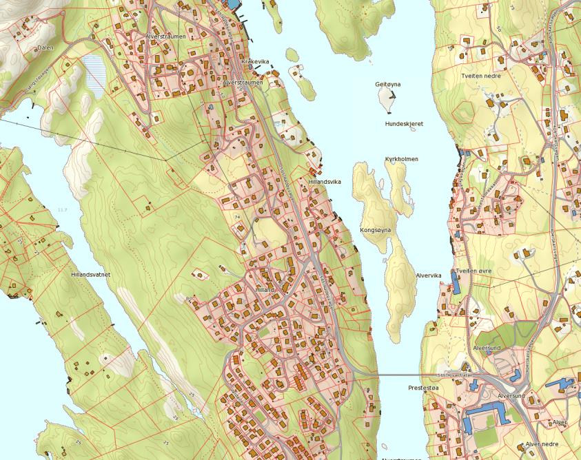 PLANOMRÅDET Knarvik Frekhaug Lonevåg Åsane 5 Oversiktskart for planområdets