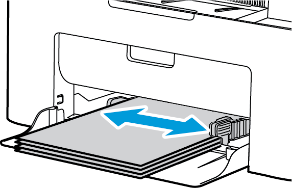 Legge i papir 4. Juster papirstøtten til bredden på bunken med utskriftsmateriale.