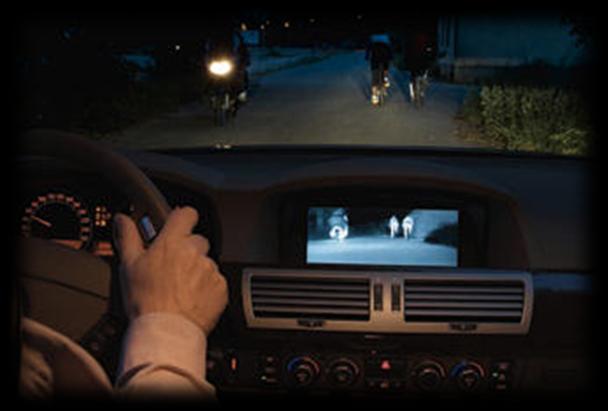 Fig 10: Night Vision, BMW 6.2.4 MOBILEYE (AWS-4000) Dette systemet varsler med lyd og lys på flere ulike områder ved hjelp av et kamera og en liten skjerm.