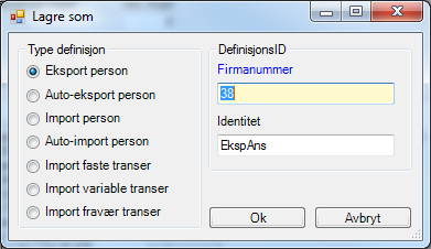 Lengde Lengde er feltlengde inklusive desimaler og desimaltegn. Husk å endre lengden på datofeltene dersom datoformat 4-5 er valgt.