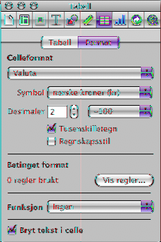 mm Bruk tabellinspektøren til å få tilgang til tabellspesifikke kontroller, for eksempel felter for nøyaktig å kontrollere kolonnebredde og radhøyde, legge til topp- og bunntekst, formatere