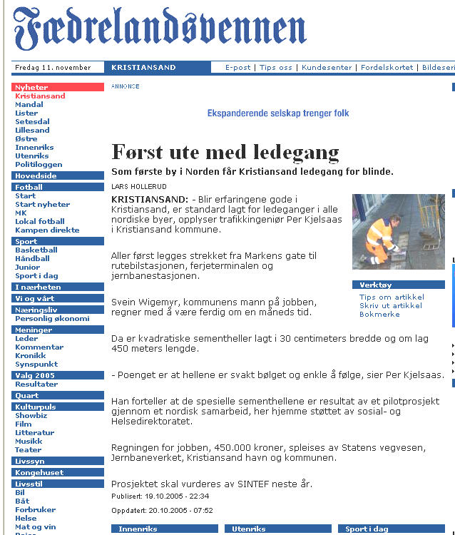 Kristiansand kommune Ingeniørvesenet Nye