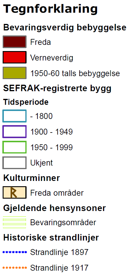 at denne kvaliteten skal gå tapt bør det unngås at sjøfronten bygges ned og at kontakten mellom den historiske bykjernen og sjøfronten ivaretas og styrkes.