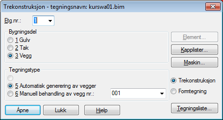 20... Kapittel 2 18.02.13 Stenderverk/bindingsverk DDS-CAD Konstruksjon innføring i versjon 7 Velg meny Fil Skriv ut Eller via tilsvarende knapp øverst til venstre i hovedknapperaden.