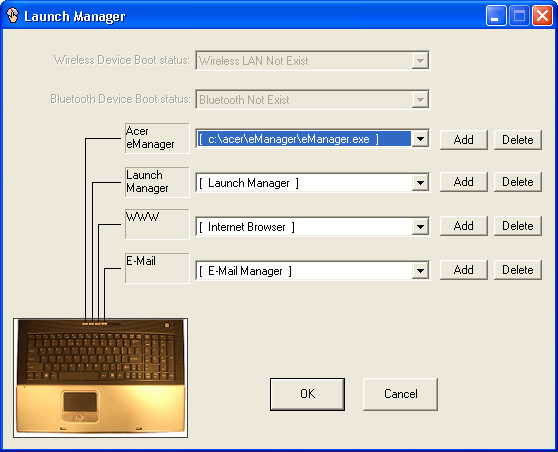 56 Programvare Du kan åpne Launch Manager ved å klikke på Start, Alle programmer og