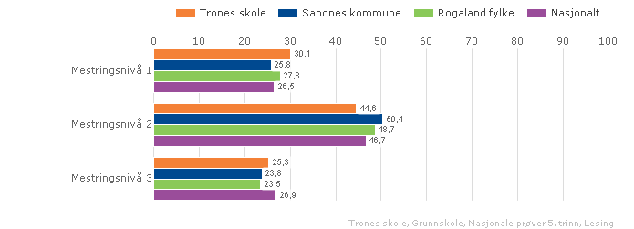 Lesing: Regning: Trones skole har veldig gode resultater i engelsk. Her er vi svært fornøyde. Det kan være ulike årsaker til dette.