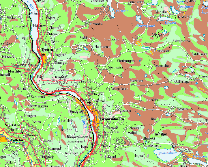 Forekomst 2: Tretten Meieri Forekomsten er en glasifluvial avsetning med god kontakt mot Lågen.