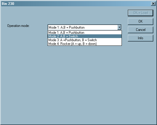 Moeller RF-System 51 1. I valget Mode kan du sette modus (1 to 4) 2. Boksen oppe til høyre inneholder følgende kommandoknapper: OK: Bekrefter innstillingene returnerer til MRF hovedbildet.