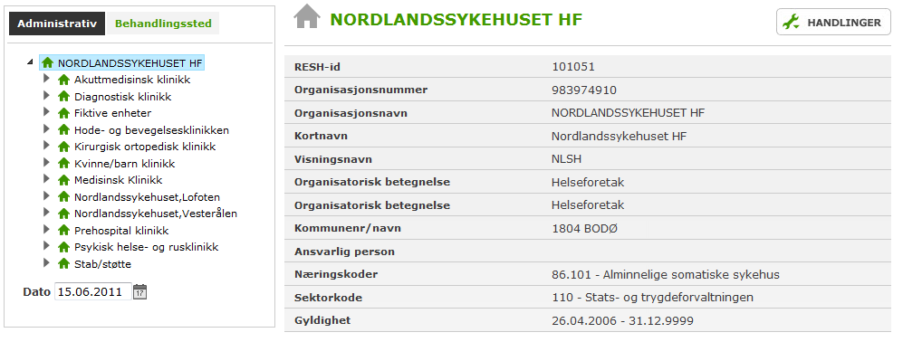 11. Søk etter virksomheter / enheter Til søk etter virksomheter / enheter utenfor eget foretak tilbyr vi et søkefelt.