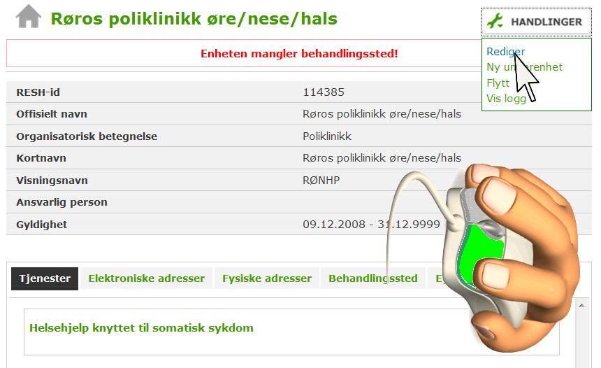 Når du har gått igjennom listen, trykker du og. Enheten vil nå få opplysninger under arkfanen tjenester som forteller at enheten leverer minst en type tjenester.