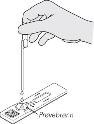 b. Mens du fortsatt klemmer, plasser pipettespissen i pasientens prøve. c. Mens pipettespissen fortsatt er i pasientprøven, slipp ballongen for å fylle pipetten. 6.