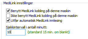 Man får også full oversikt over alle meldinger som er sendt og mottatt via pasientenes journal: I lokale innstillinger kan man stille inn hvor ofte meldingsmodulen skal sjekke etter nye meldinger,