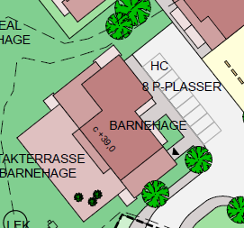 (grå parkering 2080, ev grå p-hus 2083) Bestemmelsene skiller mellom felles og offentlig, og må angi hvilke