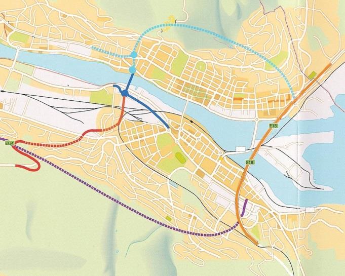 Mål for Vegpakke Drammen Et effektivt, miljømessig og trafikk-sikkert riksvegnett for region- og bytrafikk Et effektivt