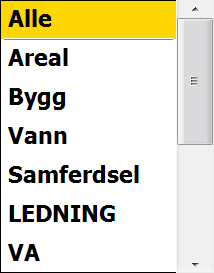 alle tigjengelige valg. Dersom det er flere valg enn det er plass til vil det være flere sider med koder.