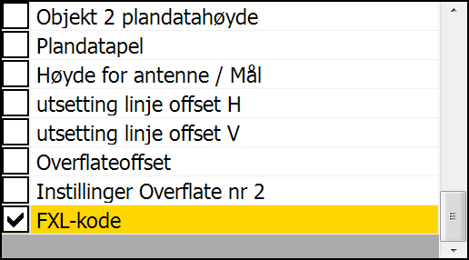 Vi anbefaler å benytte Infolinje 2 til FXL koden, og man kan evt slå av alle andre