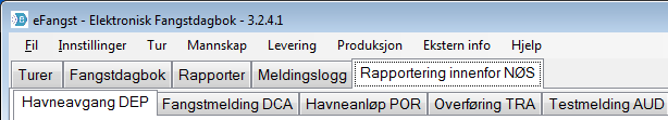 Starte og logge på efangst Starte efangst og logge på: 1. Dobbeltklikk på snarveien på skrivebordet for å starte programmet. Stille inn efangst for rapportering kun i Norges økonomiske sone (NØS): 1.