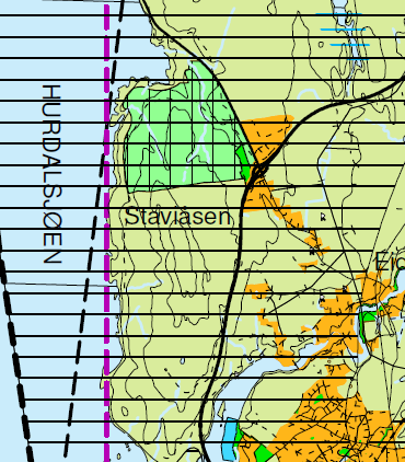 Hurdalssjøen vannbehandlingsanlegg 7 Kommuneplanens arealdel Figur 4 Kartutsnitt fra forslag til kommuneplanens arealdel 2013 2024 som pr- dags dato ligger ute til høring.