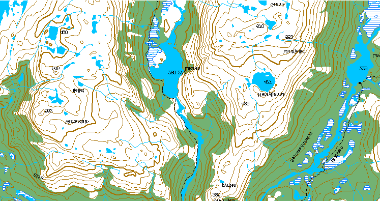 Hundålvatnet (Vefsn, Nordland) Målestokk :25 754 7306000 7305000 7304000