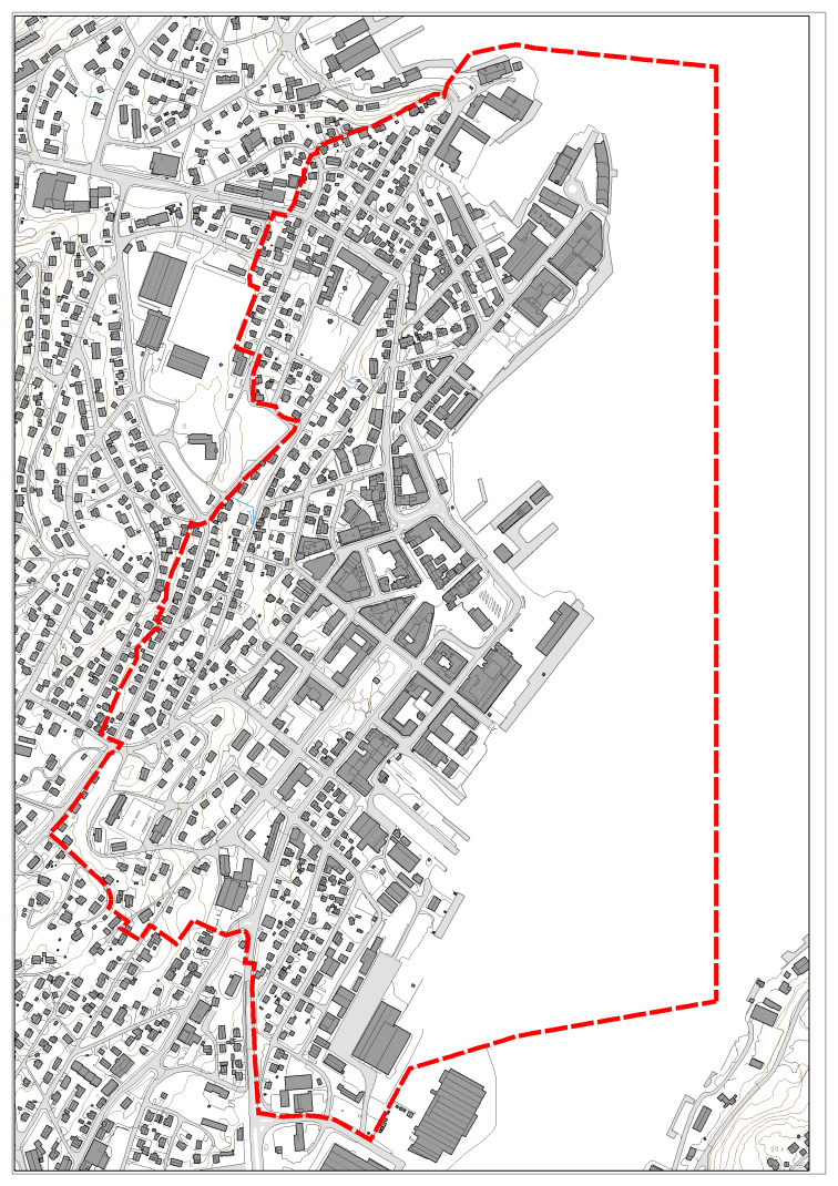 Kart 1. Planavgrensning sentrumsplan Harstad 2. Bylandskap Harstad Harstad by har en særegen topografi som gjenspeiler seg i bebyggelsen og helt ned på byroms nivå.